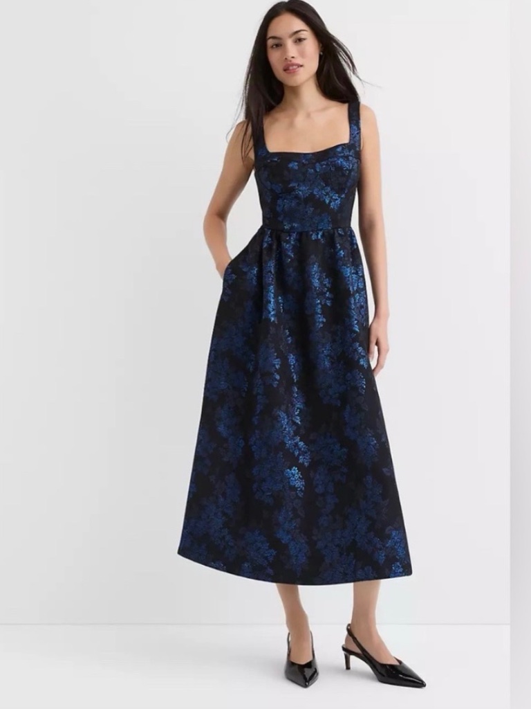 Loft Black Shimmer Corset Dress